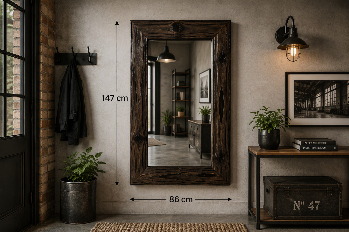 Beaufort Grey Shou Sugi Ban Mirror
