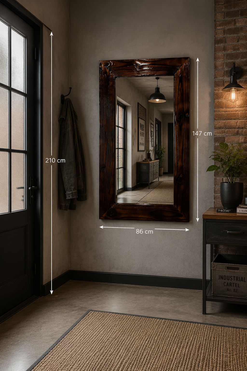 Dark Aged Shou Sugi Ban Mirror