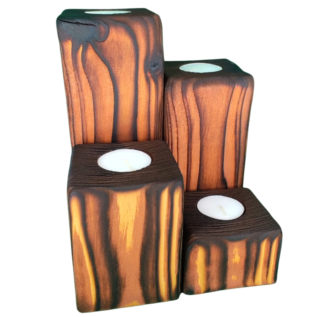 Meranti Finish Candle Stands