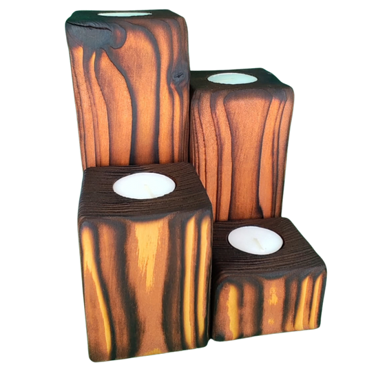 Meranti Finish Candle Stands