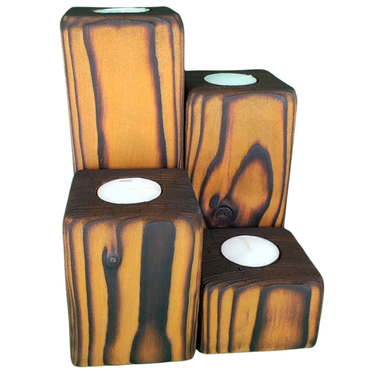 Oak Finish Candle Stands