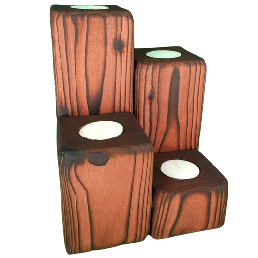 Rosewood Finish Candle Stands