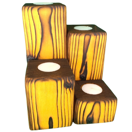 Yellowwood Finish Candle Stands